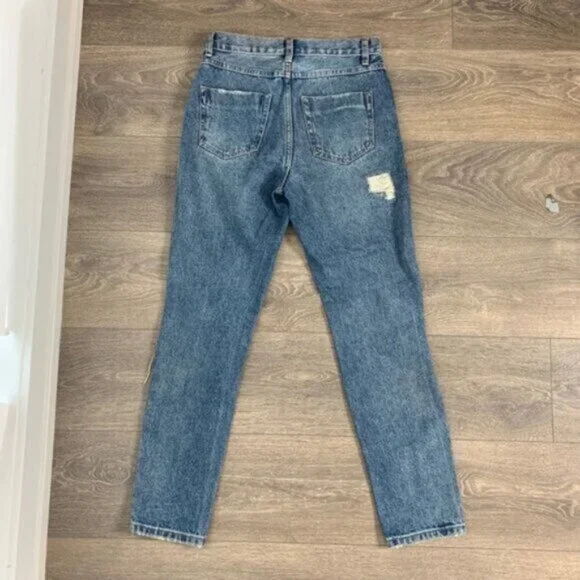 Superdown Revolve Angie Girlfriend Jeans Straight Leg Wash Blue High rise 25 - Picture 14 of 15